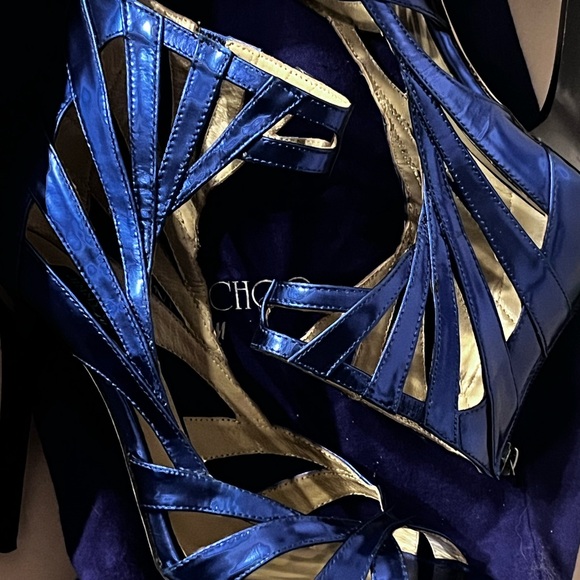 Jimmy Choo for H&M Metallic Blue Strappy Heel Stiletto size 40 EU - Picture 13 of 13